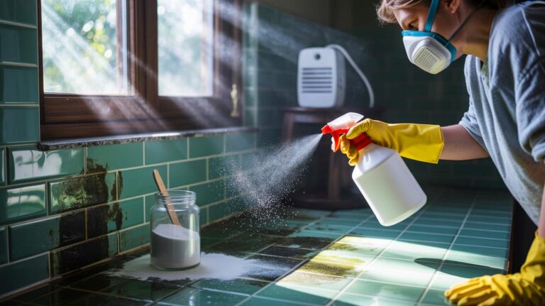 Illustration of removing household mold with a borax solution, without bleach or vinegar